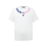 LV T-shirt White Gradient Logo