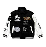 LV Jacket Black White Patches