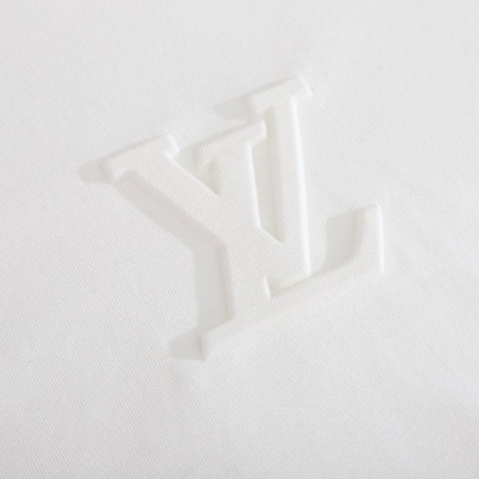 LV T-shirt White Embroidered Logo