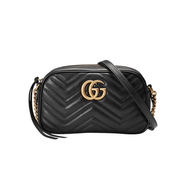 BORSA A SPALLA DONNA GG MARMONT MATELASSÉ PICCOLA NERO