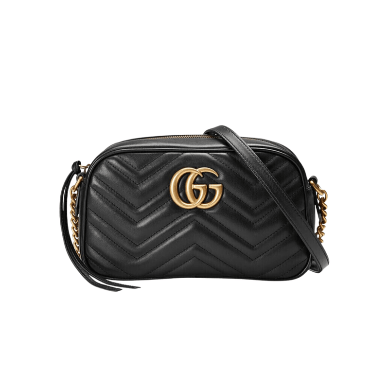 BORSA A SPALLA DONNA GG MARMONT MATELASSÉ PICCOLA NERO