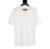 LV T-shirt White Embroidered Logo