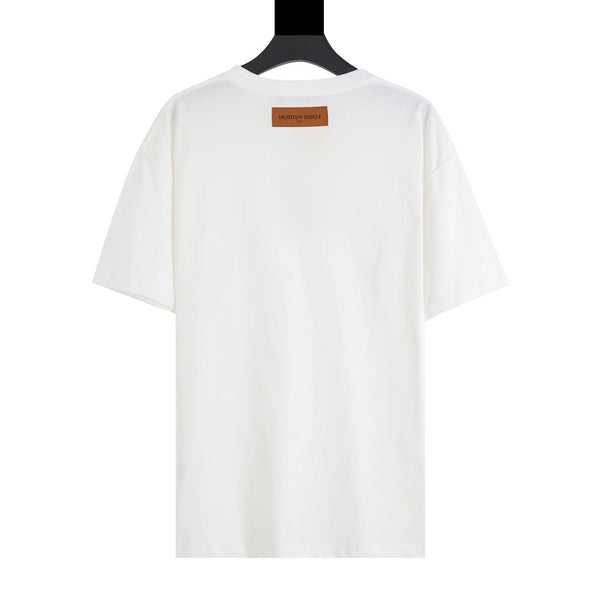 LV T-shirt White Embroidered Logo