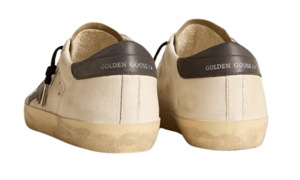 Sup-Star stella in denim e talloncino in pelle grigia