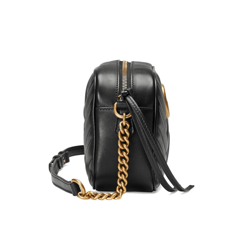 BORSA A SPALLA DONNA GG MARMONT MATELASSÉ PICCOLA NERO