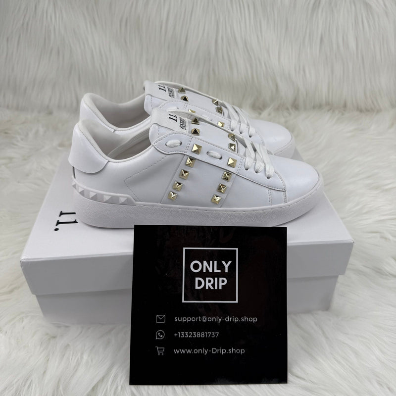 VLTN Sneaker Rockstud White Gold