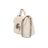 BORSA A MANO MINI DONNA GG MARMONT MATELASSÉ BIANCO