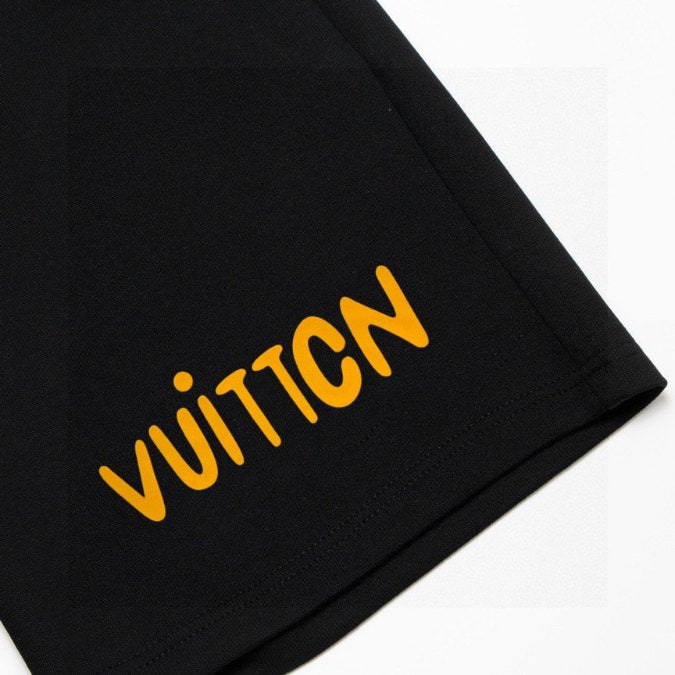 LV Shorts Black Yellow Logo