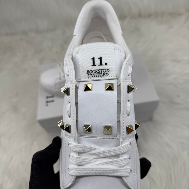 VLTN Sneaker Rockstud White Gold