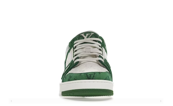 TRAINER GREEN MONOGRAM DENIM WHITE