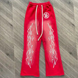 HLSTR Red Flare Sweatpants