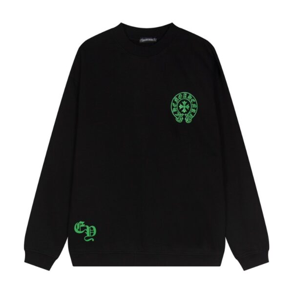 CHRM HRTS Sweatshirt Neon Green Crosses Black CH009