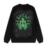 CHRM HRTS Sweatshirt Neon Green Crosses Black CH009
