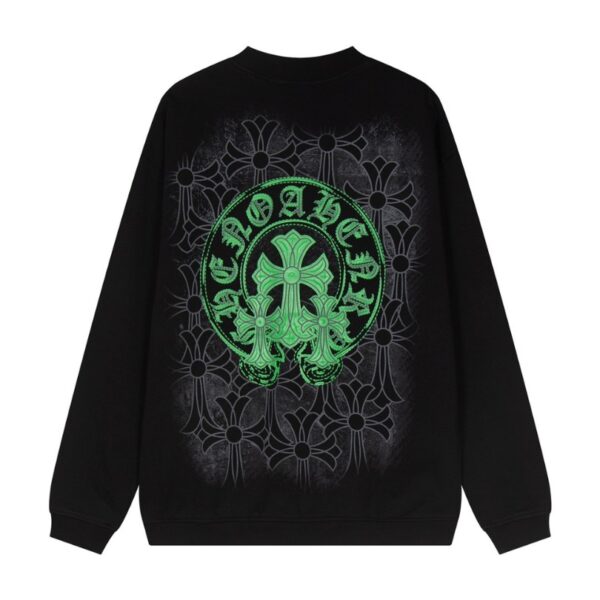 CHRM HRTS Sweatshirt Neon Green Crosses Black CH009