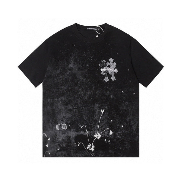 CHRM HRTS T-shirt Floral Graphic Black