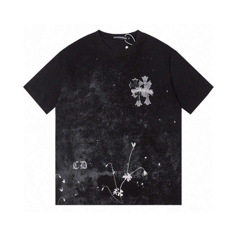 CHRM HRTS T-shirt Floral Graphic Black