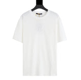 LV T-shirt White Embroidered Logo