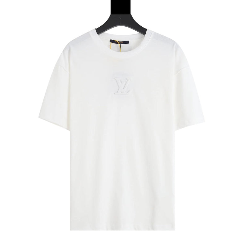 LV T-shirt White Embroidered Logo