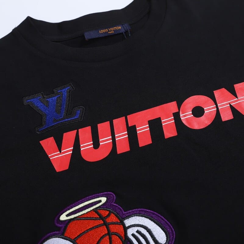 LV x Basket T-shirt Crossover Round Neck Printing