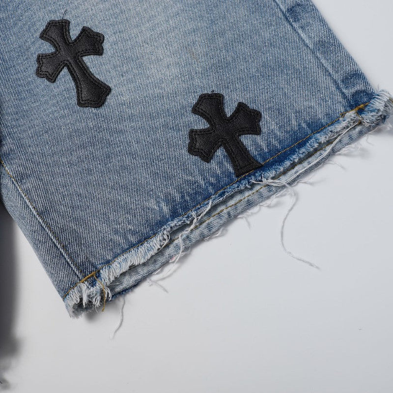 CHRM HRTS Shorts Black Cross Denim