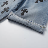 CHRM HRTS Shorts Black Cross Denim