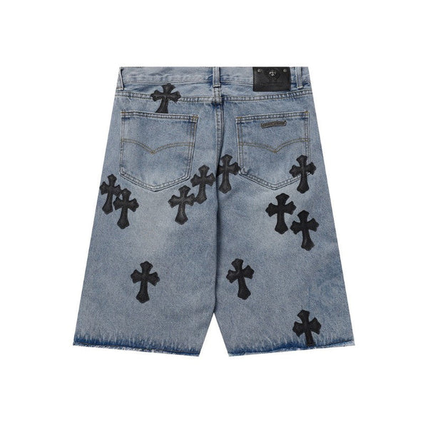 CHRM HRTS Shorts Black Cross Denim