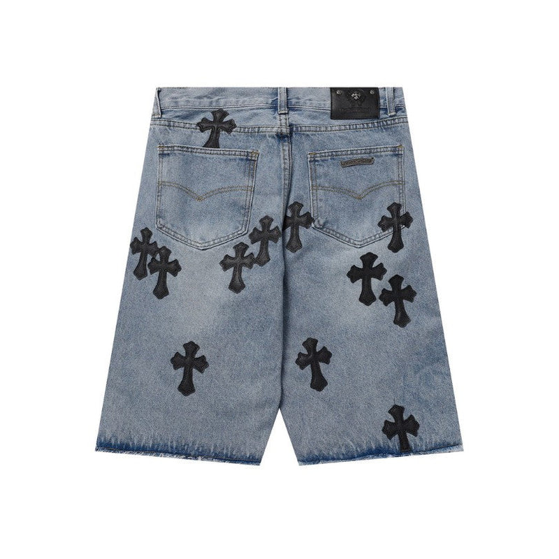 CHRM HRTS Shorts Black Cross Denim
