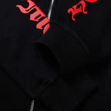 CHRM HRTS Hoodie Black Red Embroidered CH081
