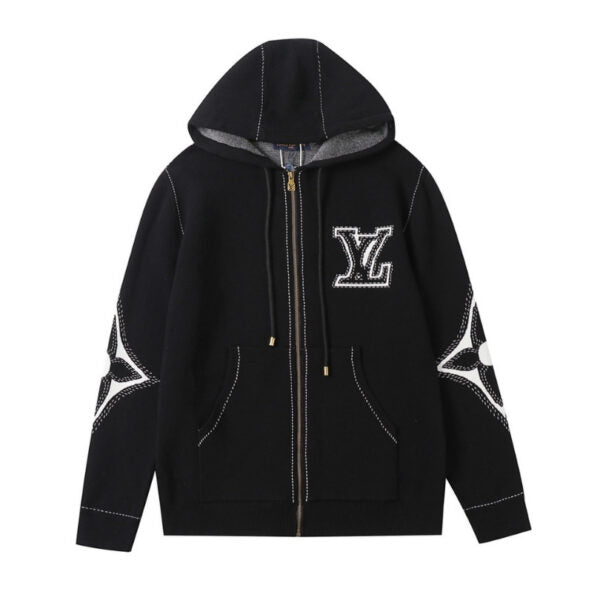 LV Hoodie Embroidered Zip