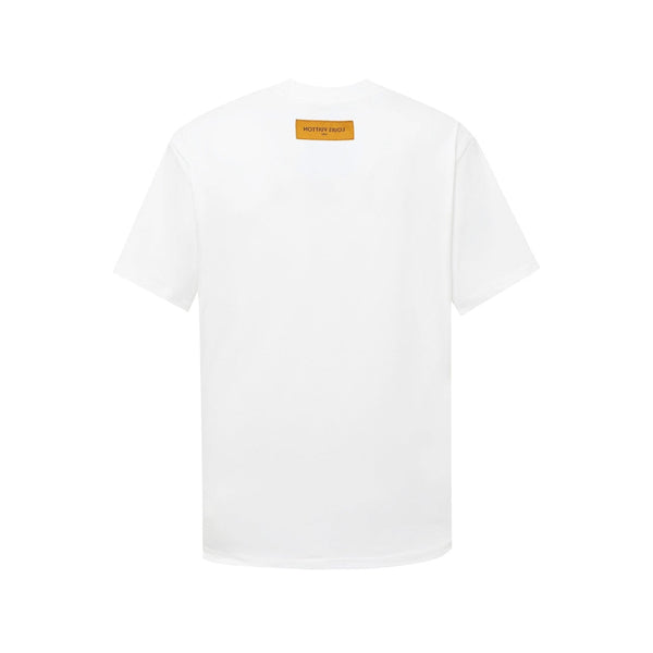 LV T-shirt White Gradient Logo