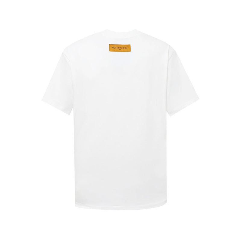 LV T-shirt White Gradient Logo