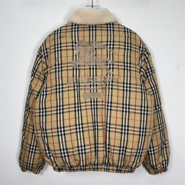 BRBRY X SPRM Jacket Plaid Shearling Collar