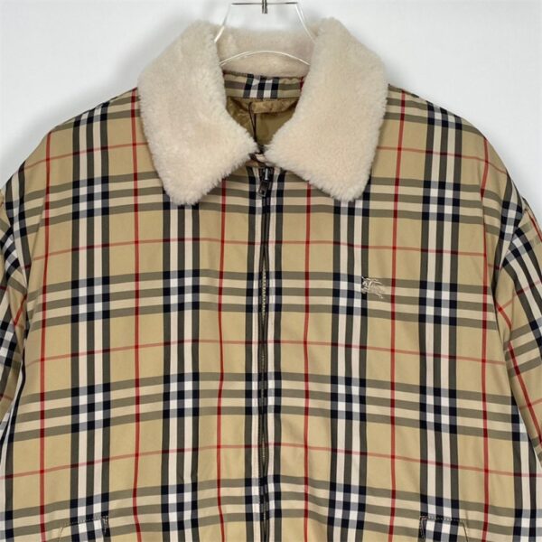 BRBRY X SPRM Jacket Plaid Shearling Collar