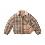 BRBRY X SPRM Jacket Plaid Shearling Collar