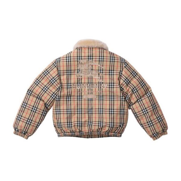 BRBRY X SPRM Jacket Plaid Shearling Collar