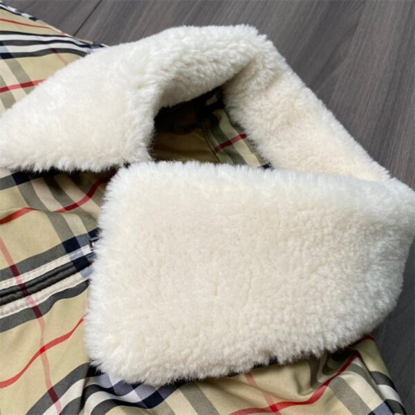 BRBRY X SPRM Jacket Plaid Shearling Collar