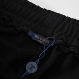 LV Shorts Black Script Embroidery