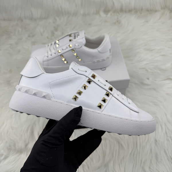 VLTN Sneaker Rockstud White Gold