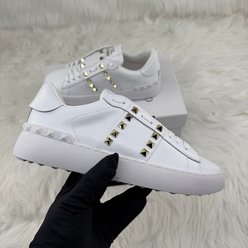 VLTN Sneaker Rockstud White Gold