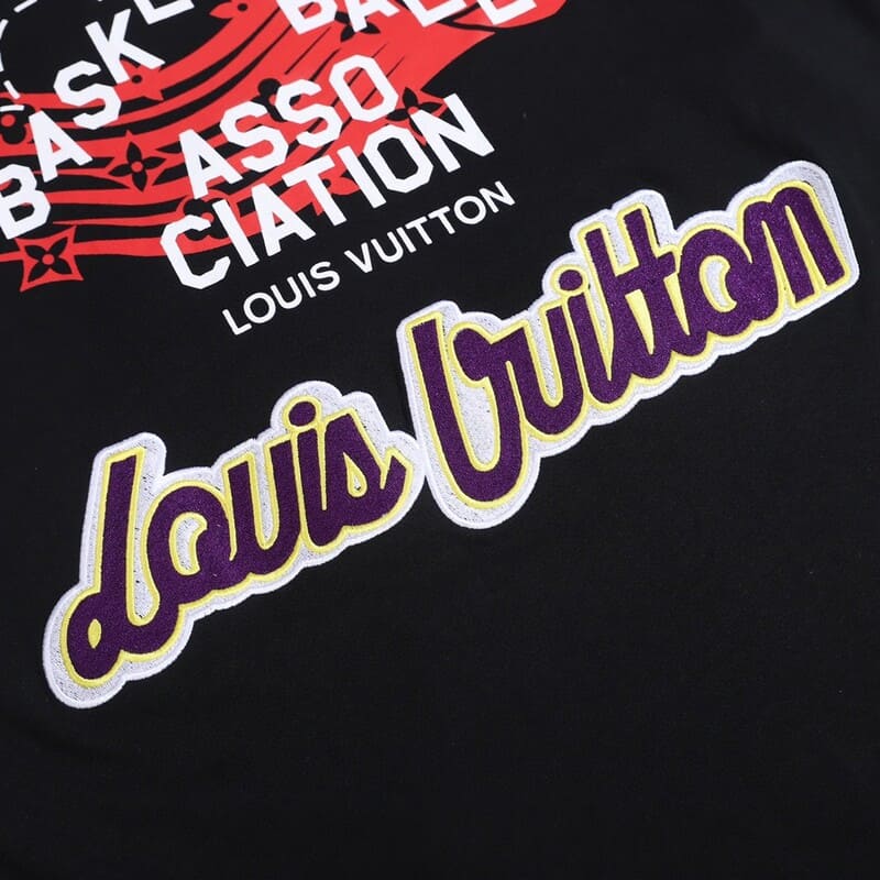 LV x Basket T-shirt Crossover Round Neck Printing