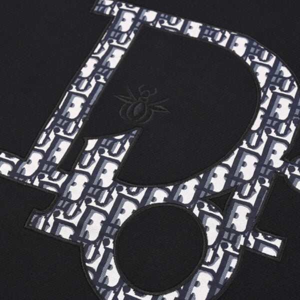 CD Sweatshirt Black Oversized Logo Crewneck DO054