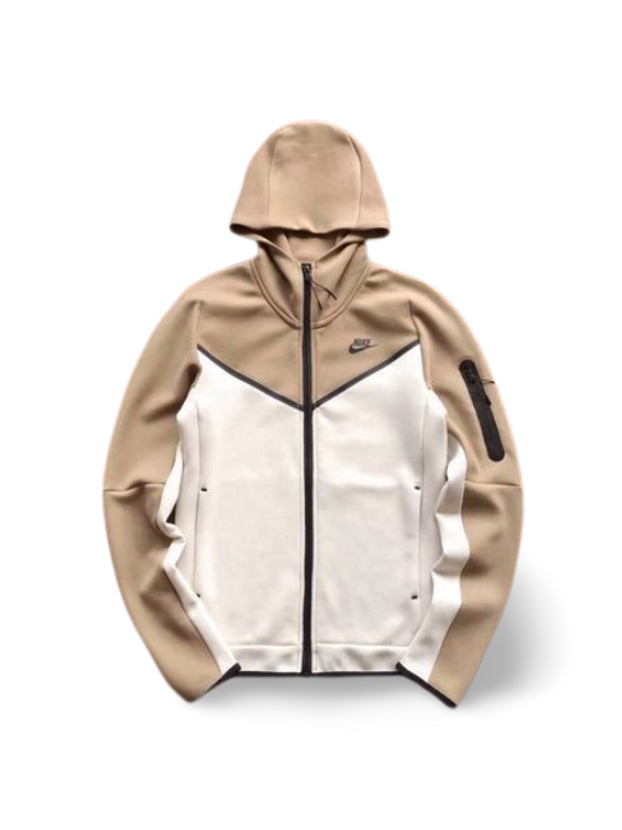 TECH FLEECE – ALMOND BROWN/WHITE (complete)