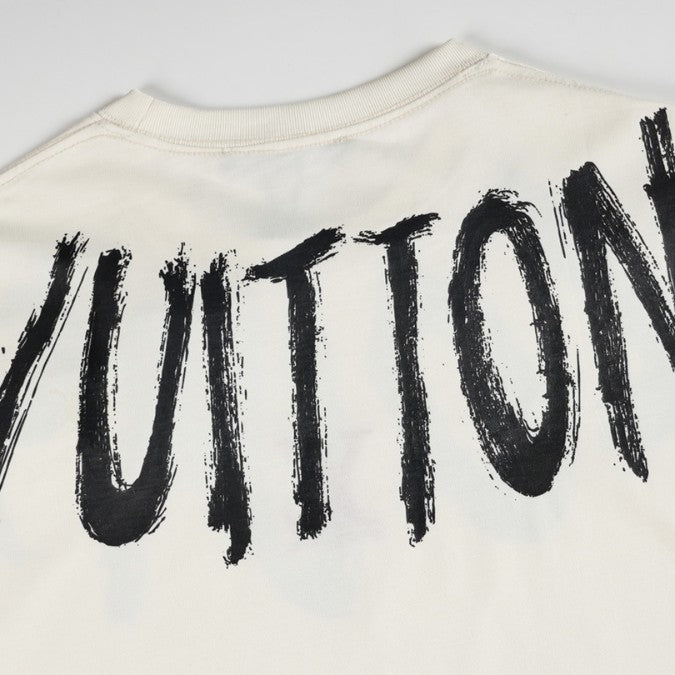 LV T-shirt Brushstroke Logo White