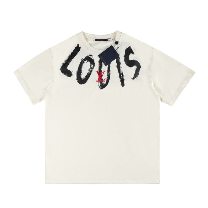 LV T-shirt Brushstroke Logo White