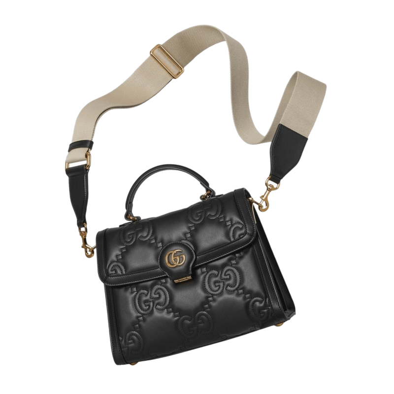 BORSA A MANO IN PELLE GG METELASSÉ IN PELLE MORBIDA NERA