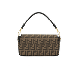 BORSA BAGUETTE IN TESSUTO JACQUARD FF MARRONE