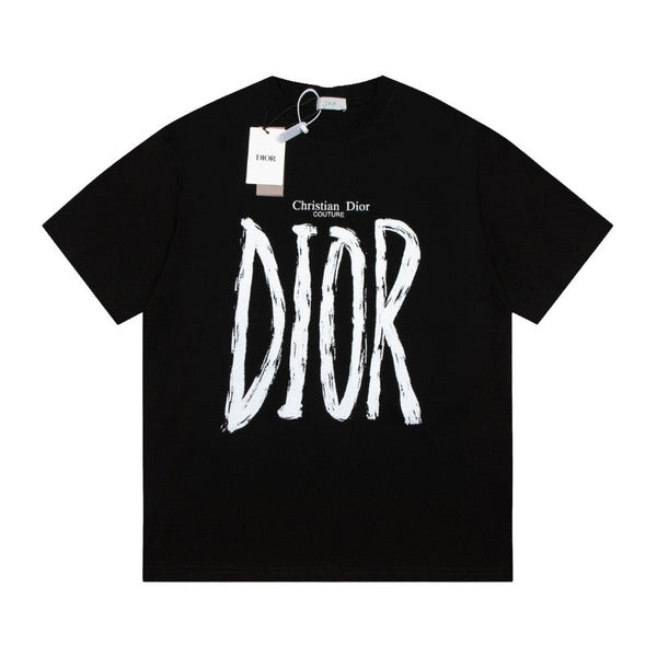 CD T-shirt Black Graphic Logo Couture