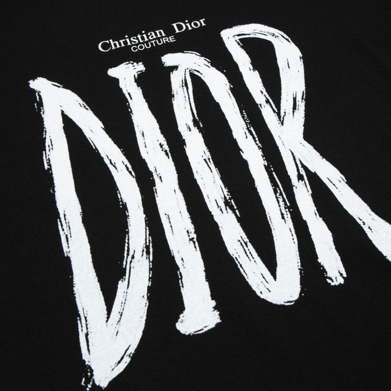 CD T-shirt Black Graphic Logo Couture