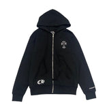 CHRM HRTS Hoodie Cross Zip Black CH064