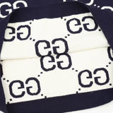 GG Sweater Monogram Knit Navy